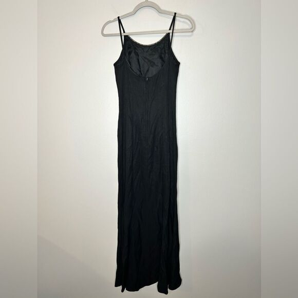 Vintage Jessica McClintock Rhinestone Neckline Little Black Dress - Picture 2 of 5